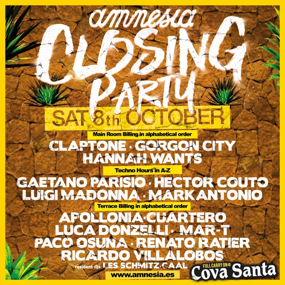 Amnesia closing party