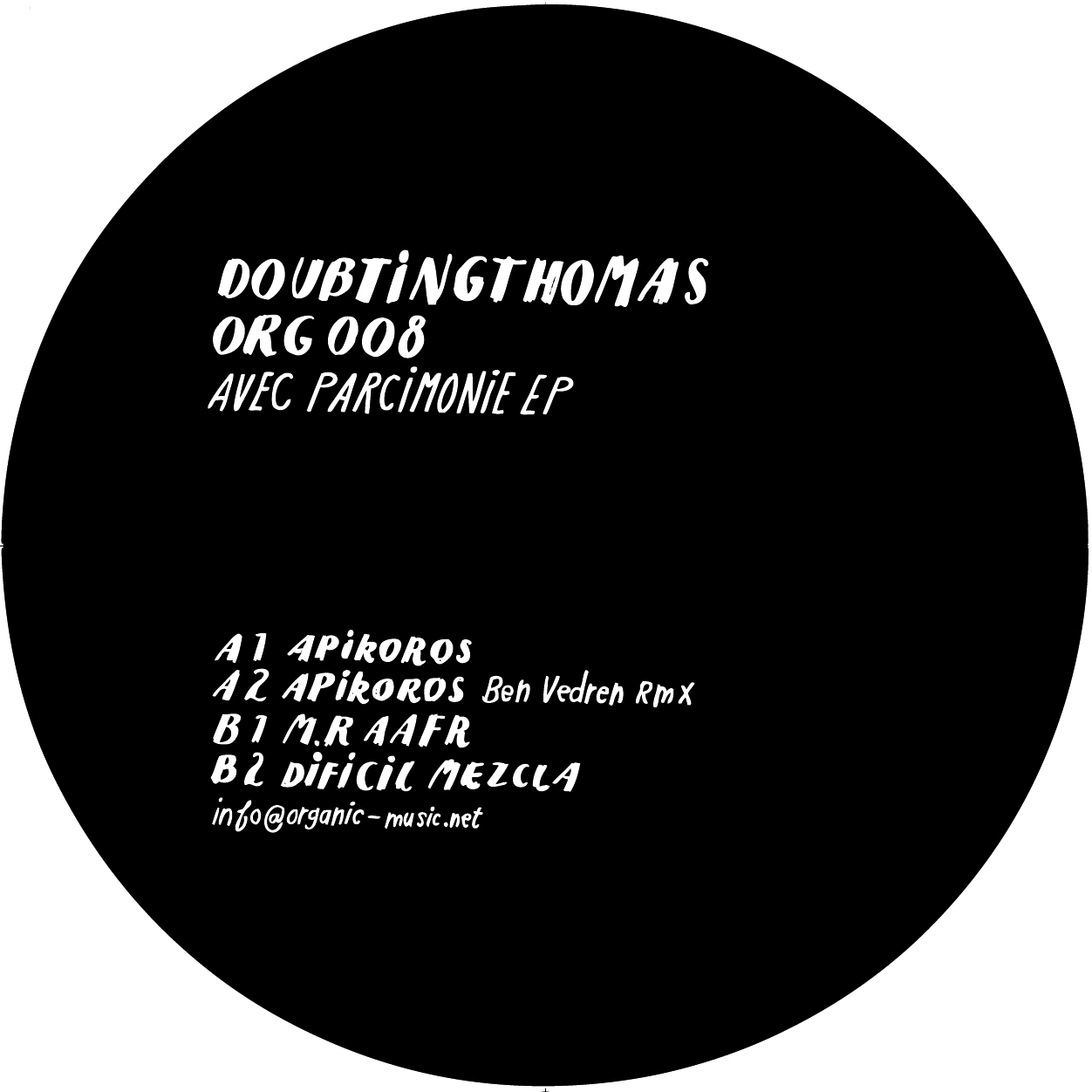 DOUBTINGTHOMAS – AVEC PARCIMONIE EP